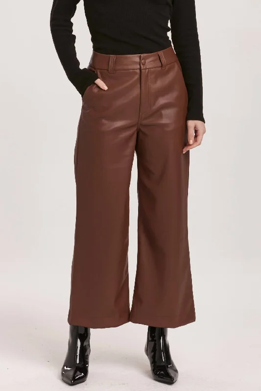 Women's Loungewear Clothes Graceful Drape Audrey Cropped Pants In Mahogany