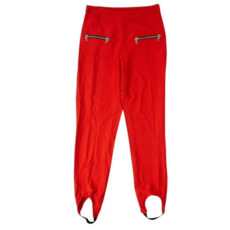 Women's Travel Garments Premium Fashion Unravel Project Slim Fit Stirrup Pants - Red