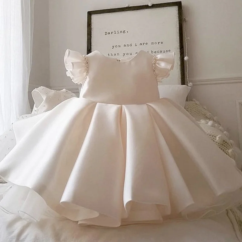 High-Fashion Women's Clothing Contemporary Chic Flower Girl Dress Toddler Ball Gowns Bow Knot Fluffy Princess Dress