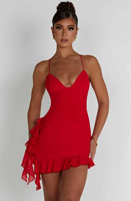 Affordable Trendy Clothes For Women Sale Event, Prices Rock Larosa Mini Dress - Red