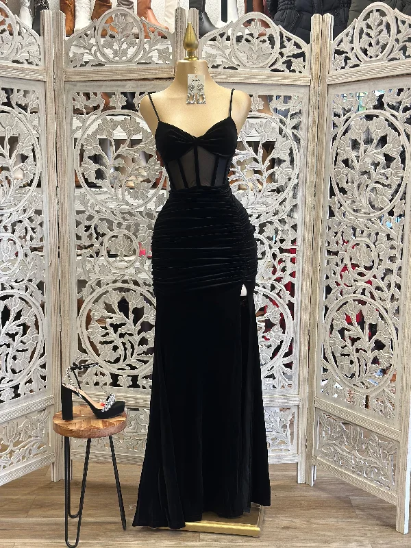 Casual Clothing For Women Everyday Basics Black Velvet Corset Gown
