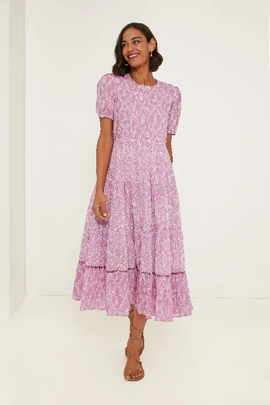 Women's Outerwear Apparel Daily Essentials Lilac Lorraine Daphne Midi Dress