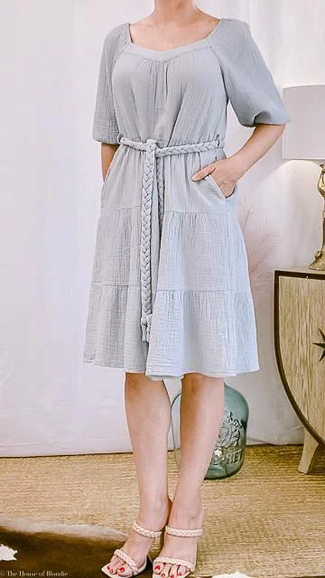 Women's Luxury Apparel Trendy Threads Anna Tiered Midi Dress