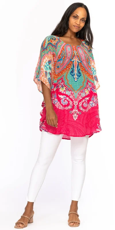Women's Online Boutique Silk Narissa Magenta Tunic Dress