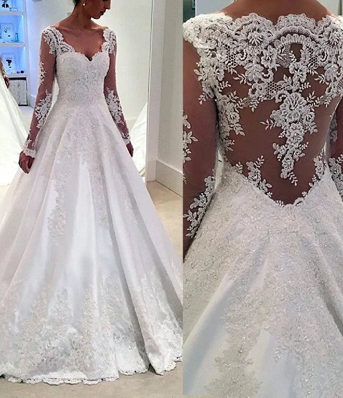 Vintage-Inspired Women's Clothes Trend Setting Wardrobe Women A-Line Appliques Wedding Dresses Long Sleeves Lace Bridal Gowns YWD180 Vintage-Inspired Women's Clothes Trend Setting Wardrobe Women A-Line Appliques Wedding Dresses Long Sleeves Lace Bridal Gowns YWD180