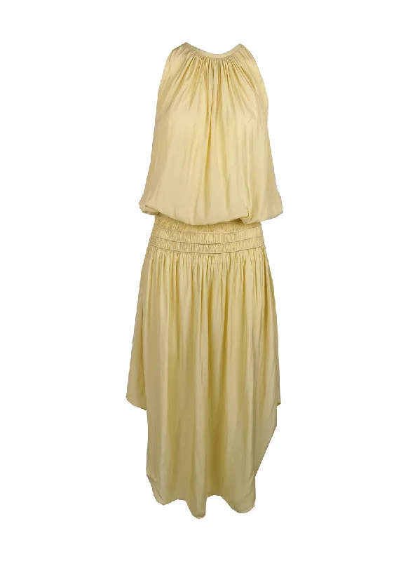 Women's Evening Outfit Fashion For Every Occasion N180079 Front & Back Midi Dress *Ginger Yellow