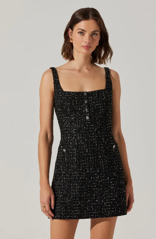 Affordable Fashion Clothing For Women Graceful Cut Deanna Tweed Mini Dress
