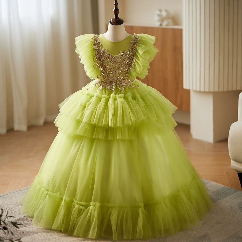 Women's Elegant Garments Latest Trends Elegant Baby Girl Beauty Pageant Party Dress Toddler Fluffy Ball Gown