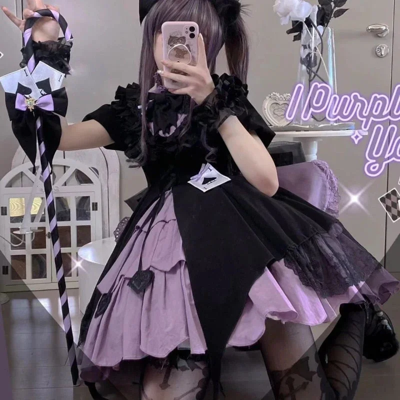 Trendy Pulse Purple Spade Cosplay Dress