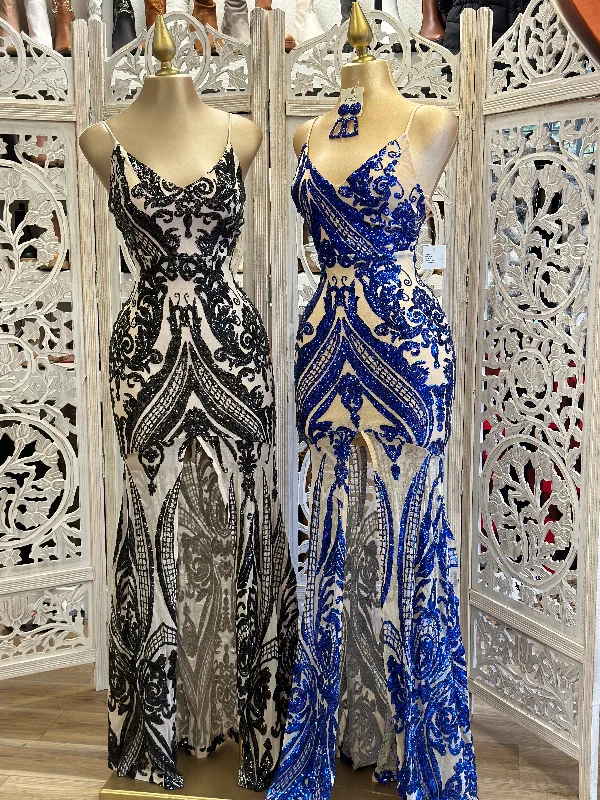 Women's Trendy Casual Clothes Seasonal Clearance Nude Sequin Pattern Gown