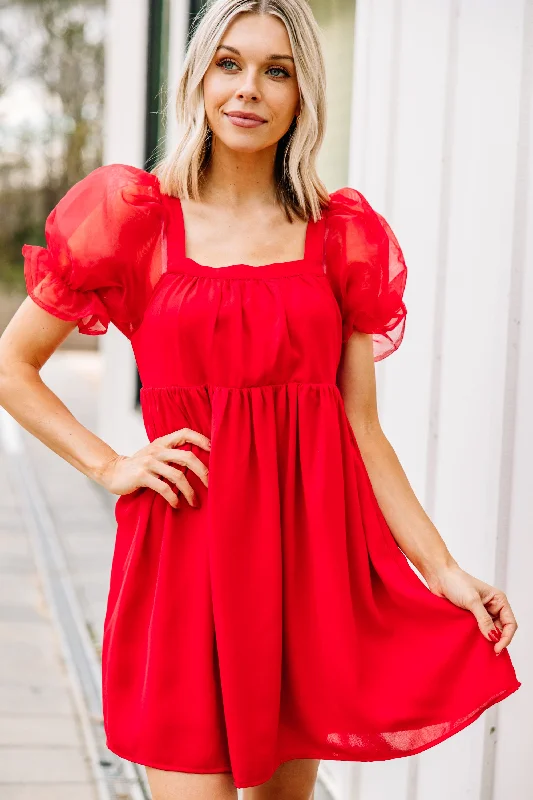 Women's Comfortable Garments Unbeatable Deals A Step Above Red Bubble Sleeve Dress
