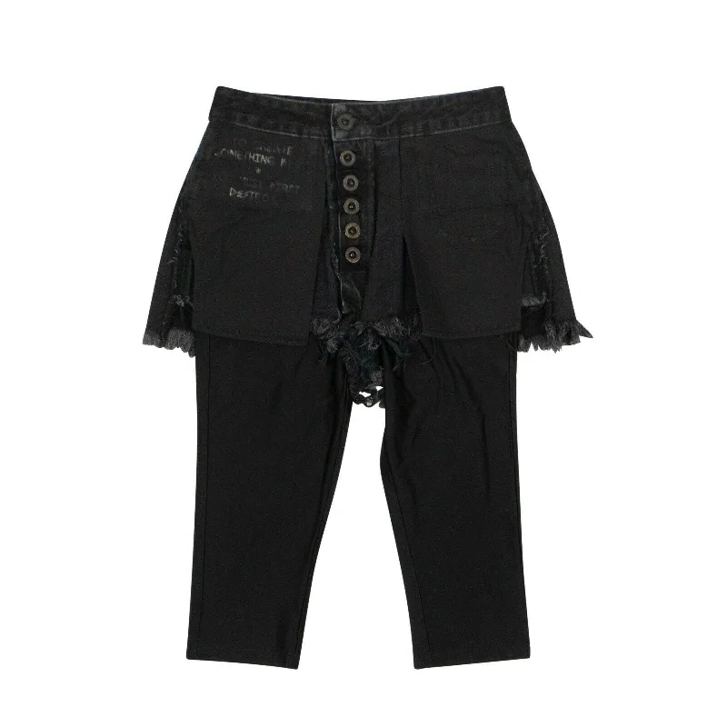 Women's Clothes Urban Sophistication Unravel Project Reverse Shorts Laye Stretch Leggings - Black Women's Clothes Urban Sophistication Unravel Project Reverse Shorts Laye Stretch Leggings - Black
