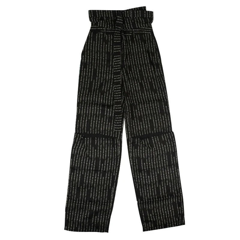 Women's Resort Apparel Effortless Style Unravel Project Striped Wide Leg Pants - Black Women's Resort Apparel Effortless Style Unravel Project Striped Wide Leg Pants - Black