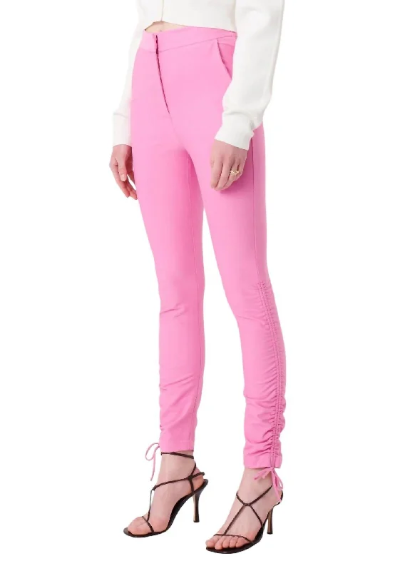 Women's Comfortable Lounge Outfit Fashionista Favorites Camryn Ruched Pants In Pink Women's Comfortable Lounge Outfit Fashionista Favorites Camryn Ruched Pants In Pink
