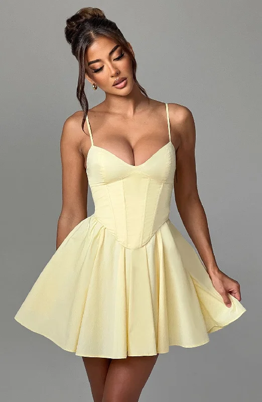 Women's Evening Attire Early Access To Art Deco Styles Sale Analeigh Mini Dress - Lemon Women's Evening Attire Early Access To Art Deco Styles Sale Analeigh Mini Dress - Lemon