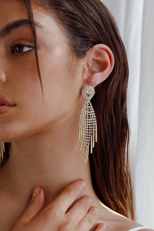Women's Chic Outerwear Garments Crazy Discounts, Hurry Up Ambrosia Tassel Earrings Gold