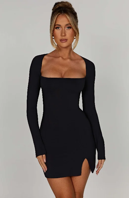 Women's Fashionable Attire For Work Fashion-Forward Brylee Mini Dress - Black