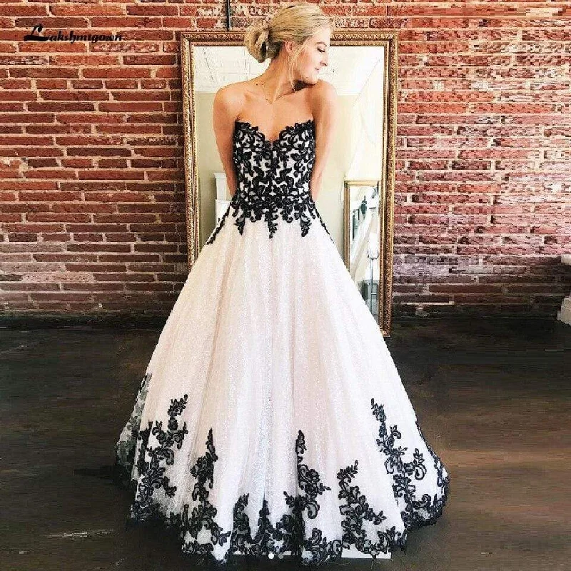 Women's Clothes And Apparel Comfort First Women's Wear Roycebridal Vintage Black and White Wedding Dress Plus Size Glitter Tulle