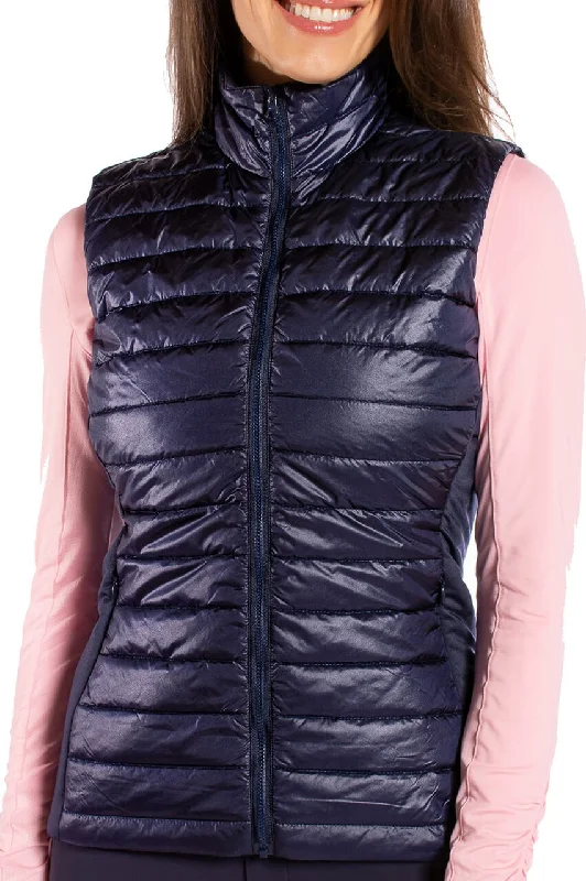 Women's Formal Apparel Hollywood Glam Award - Show Style Navy City Girl Vest
