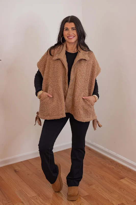 Women's Clothing For Outdoor Activities Fashion For Every Occasion Teddy Fur Taupe Sherpa Vest Women's Clothing For Outdoor Activities Fashion For Every Occasion Teddy Fur Taupe Sherpa Vest
