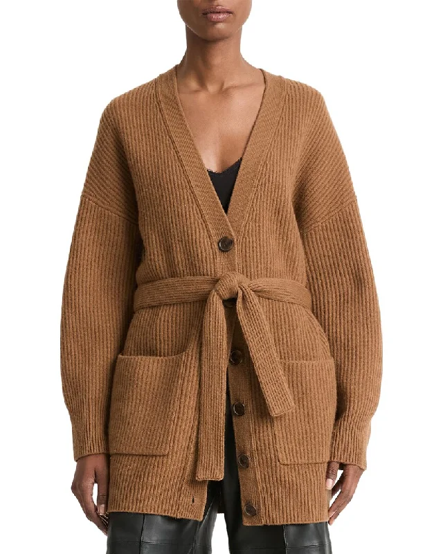 Women's Seasonal Wardrobe Clothing Contemporary Chic Vince Leather Belt Ribbed Wool & Cashmere-Blend Cardigan Women's Seasonal Wardrobe Clothing Contemporary Chic Vince Leather Belt Ribbed Wool & Cashmere-Blend Cardigan