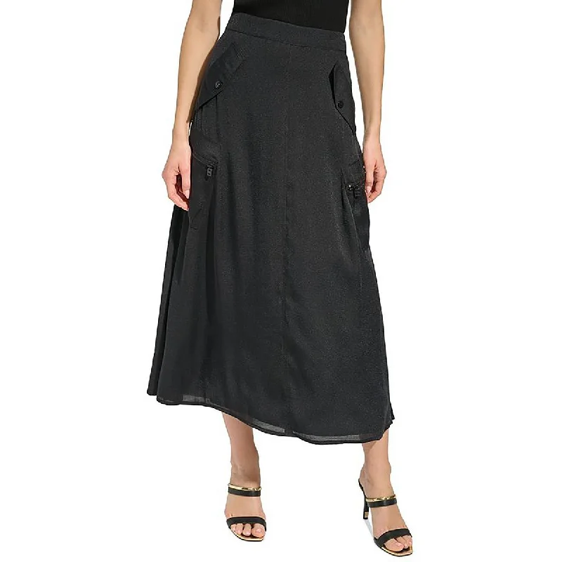 Affordable Luxury Women's Garments Hollywood Glam Award - Show Style Womens Irridescent Zipper A-Line Skirt Affordable Luxury Women's Garments Hollywood Glam Award - Show Style Womens Irridescent Zipper A-Line Skirt