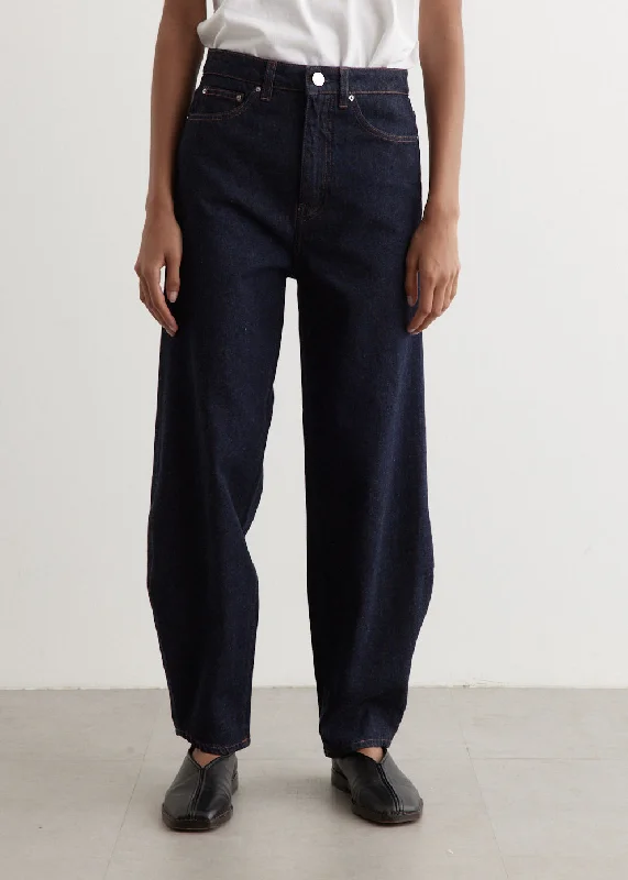 Women's High-Fashion Outfit Durable Fashion Picks Barrel Leg Jeans 32"