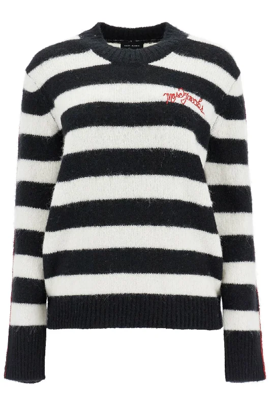 Formal Attire For Women Now On Sale For Chic Urban Styles Marc Jacobs Women's Pullover The Striped Brushed Logo Sweater Formal Attire For Women Now On Sale For Chic Urban Styles Marc Jacobs Women's Pullover The Striped Brushed Logo Sweater