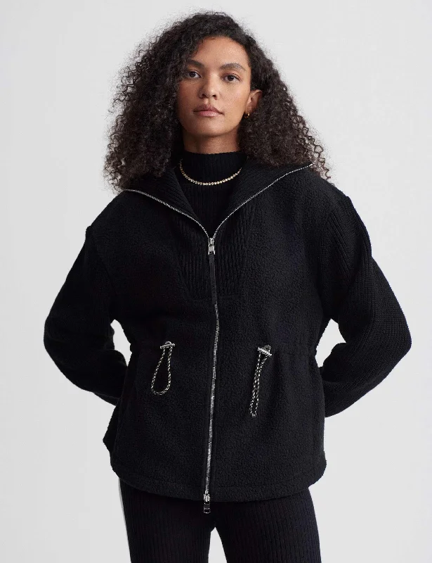 Women's Athletic Outfit Best Deals Of The Season Renea Fleece Jacket - Black