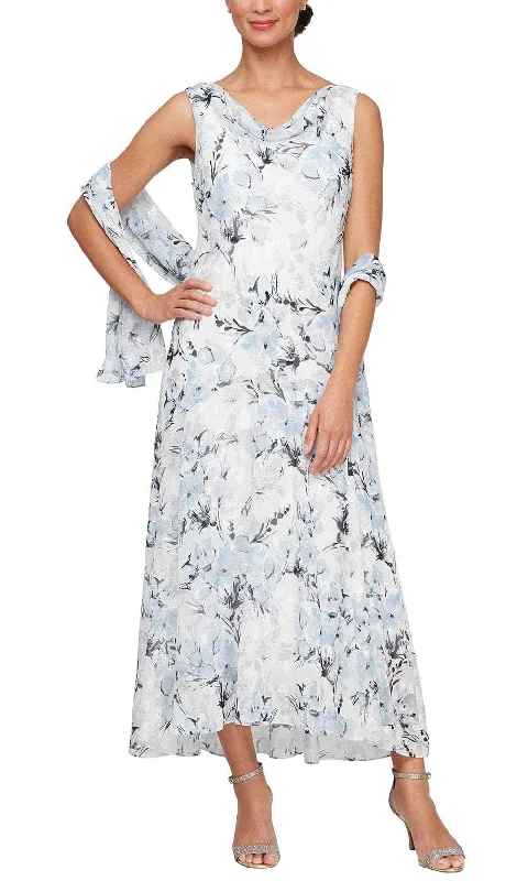 Women's Stylish Professional Garments Chic Wardrobe Essentials Alex Evenings 8175929 - Sleeveless Floral Formal Dress Women's Stylish Professional Garments Chic Wardrobe Essentials Alex Evenings 8175929 - Sleeveless Floral Formal Dress