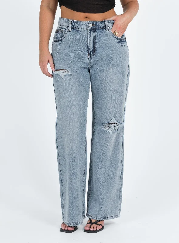 Women's Clothing Outfit Set Ethnic Cultural Event Wear Corrina Jeans Mid Wash Denim
