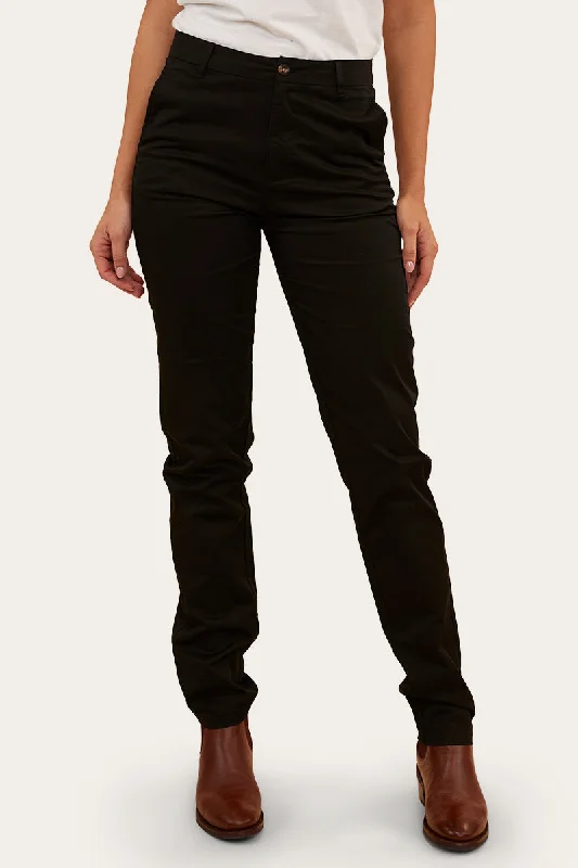 Comfortable Outfit For Women Chic Allure Scottsdale Womens Regular Fit Chino - Black