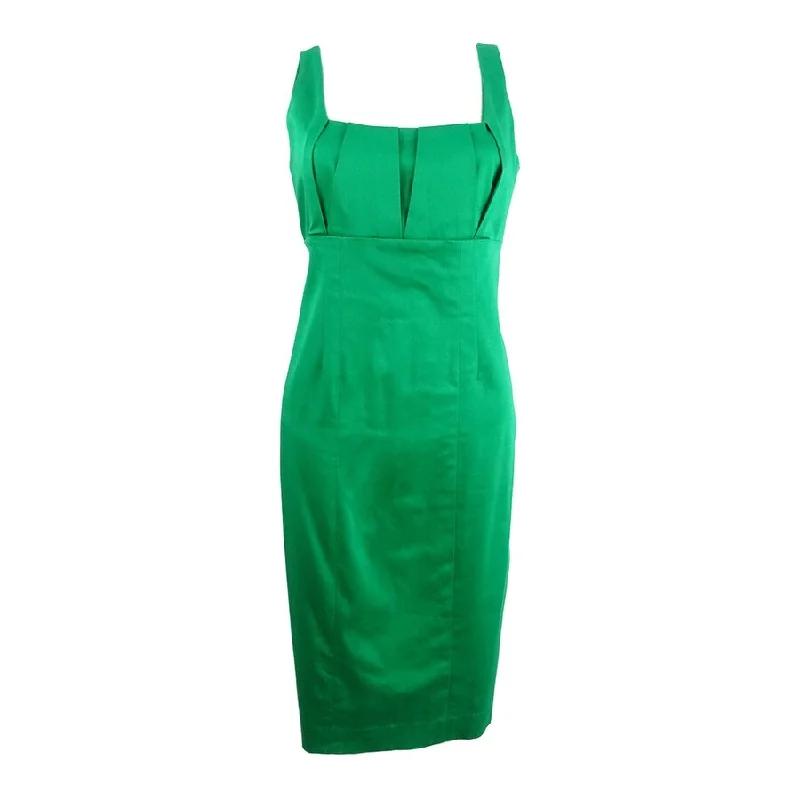 Women's Casual Attire Style Versatile Women's Collection Calvin Klein Women's Sleeveless Pleated Front Dress (4, Green)