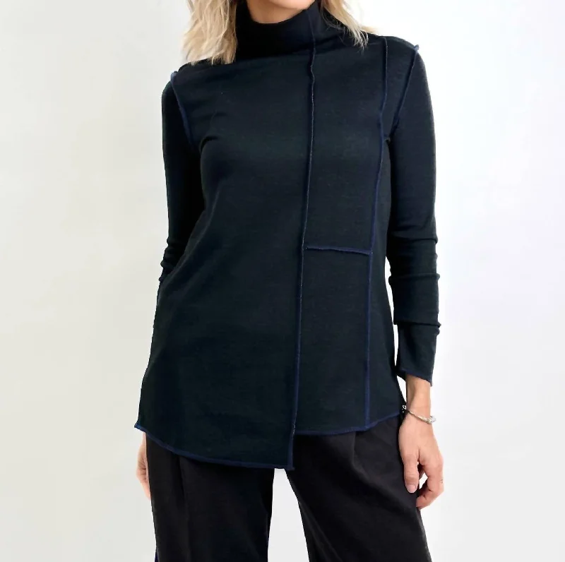 Women's Occasion Wear Clothes Trendy Street Style Contrast Sweater In Black