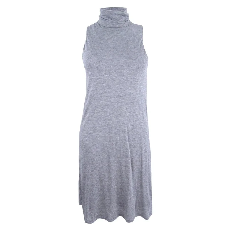 Women's Seasonal Attire Signature Style Essentials kensie Women's Sleeveless Turtleneck Dress (XS, Heather Grey)