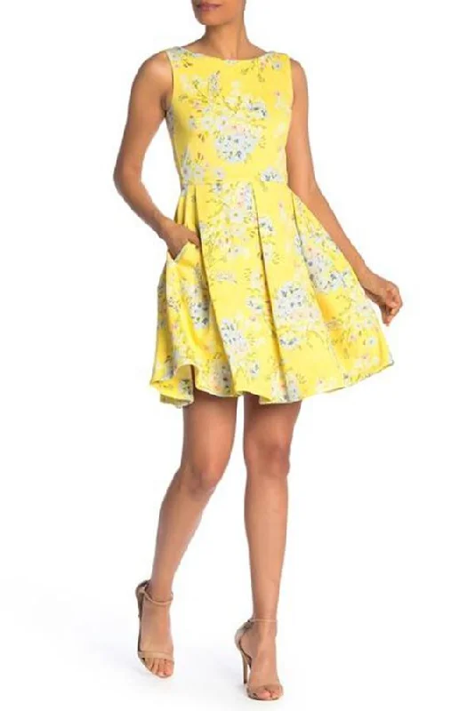 Stylish Women's Outfit Hot Deals Taylor - Sleeveless Boat Neck Floral Print Dress 1319MSC