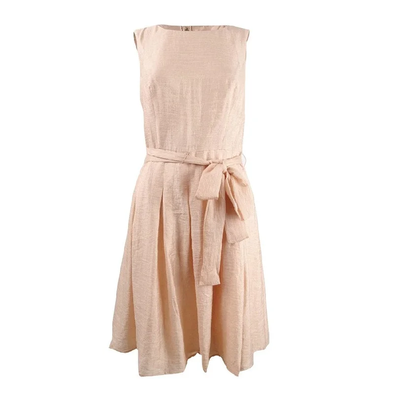 Women's Vintage-Inspired Outfit The Latest Fashion Trends Tommy Hilfiger Women's Belted Sleeveless Pleated Dress
