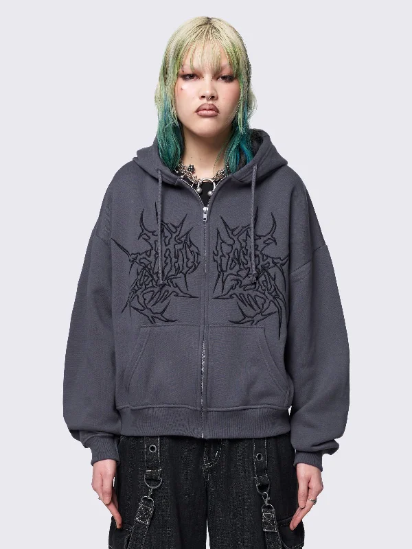 Vintage-Inspired Women's Apparel Score Big On Glamorous Red - Carpet Styles Minga Ink Grey Zip Up Hoodie Vintage-Inspired Women's Apparel Score Big On Glamorous Red - Carpet Styles Minga Ink Grey Zip Up Hoodie