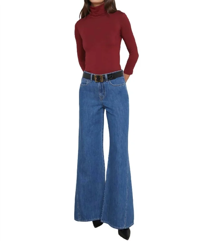 Women's Trendy Clothing Casual Fashion Aja Turtleneck 3/4 Sleeve Top In Syrah