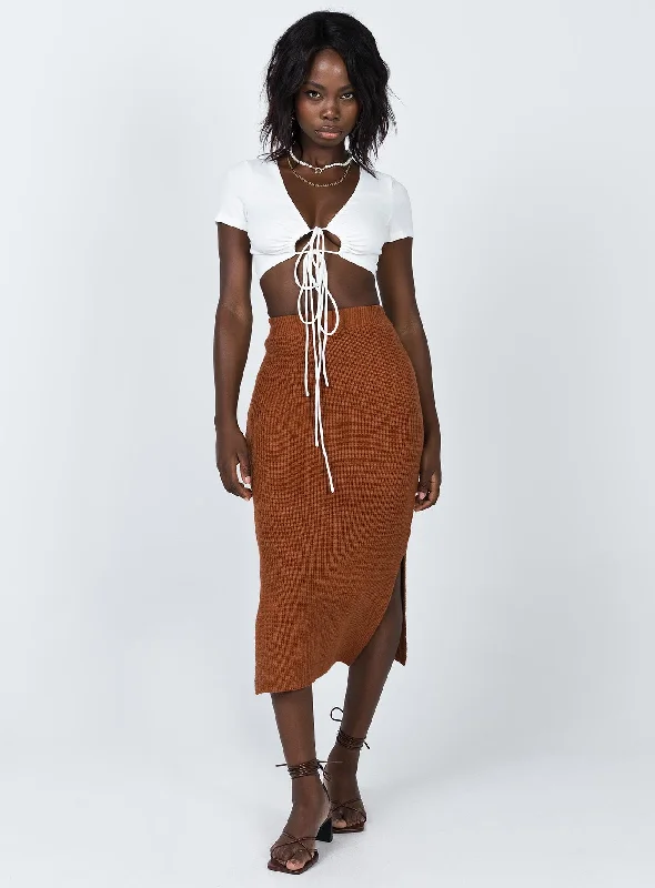 Tailored Clothing For Women Holiday Attire Sale Zanna Midi Skirt Brown