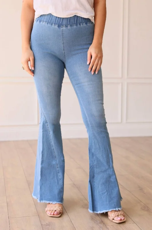 Women's Versatile Apparel Flash Sales The Jolene High Rise Flare Denim In Light Wash Women's Versatile Apparel Flash Sales The Jolene High Rise Flare Denim In Light Wash