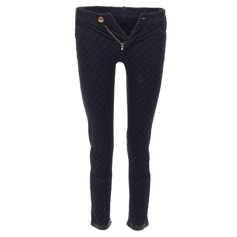 Stylish And Comfortable Clothing For Women Bold Patterns Louis Vuitton LV Monogram Leather Trim Skinny Jeans Stylish And Comfortable Clothing For Women Bold Patterns Louis Vuitton LV Monogram Leather Trim Skinny Jeans