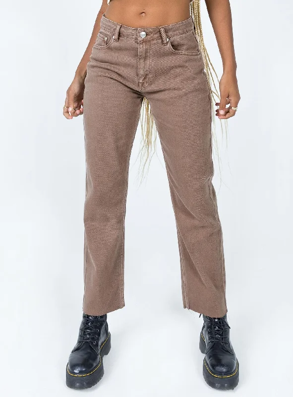 Women's Clothing Sets Hot Deals Eda Straight Leg Jean Brown