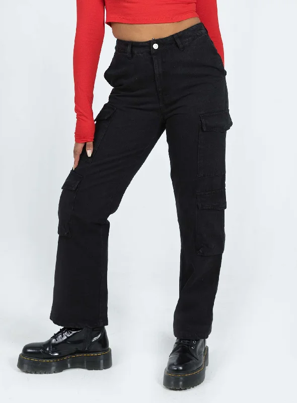 Women's Stylish Professional Apparel Top Deals Kingston Cargo Jean Black