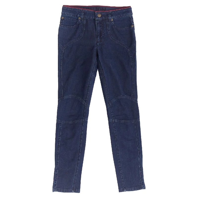 Women's Comfortable Lounge Attire Fashion Deal Louis Vuitton Washed Denim Patchwork Logo Skinny Motorcycle Jeans Women's Comfortable Lounge Attire Fashion Deal Louis Vuitton Washed Denim Patchwork Logo Skinny Motorcycle Jeans