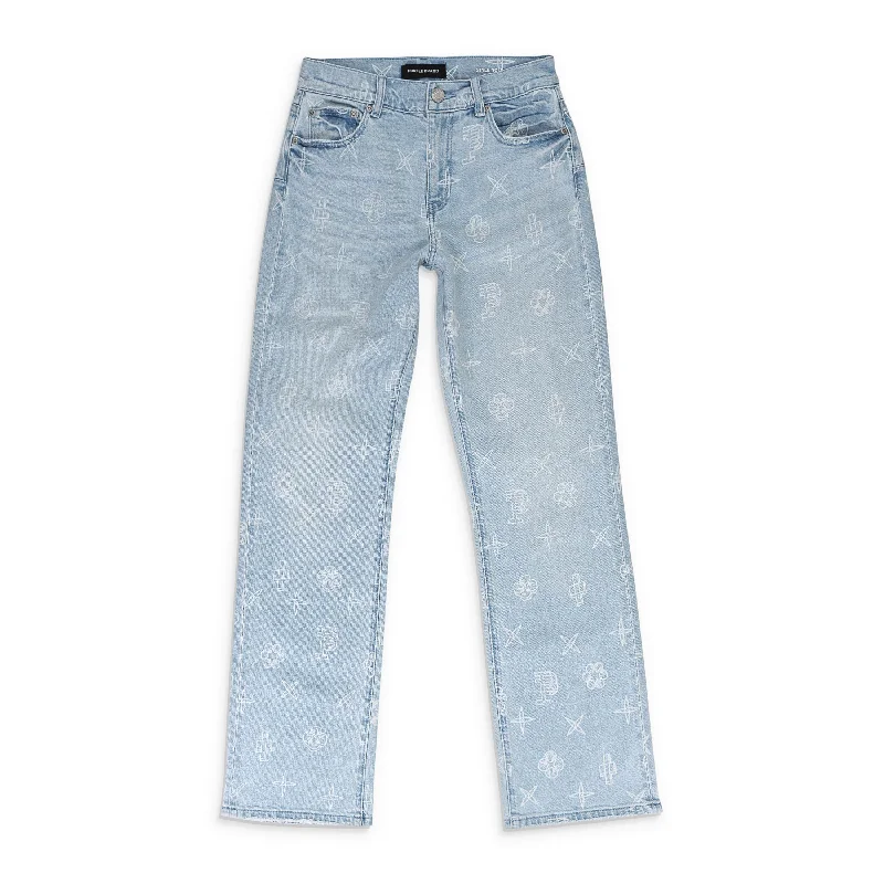 Women's Transitional Garments Casual Chic SLIM STRAIGHT OUTLINE MONO LT INDIGO SKINNY JEANS