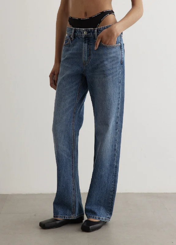 Women's Elegant Apparel Find Your Unique Flair Logo Bikini Mid-Rise Jeans