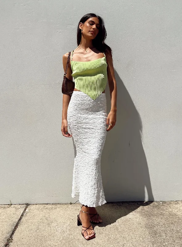 Women's Attire Earthy Tones Rubes Midi Skirt White