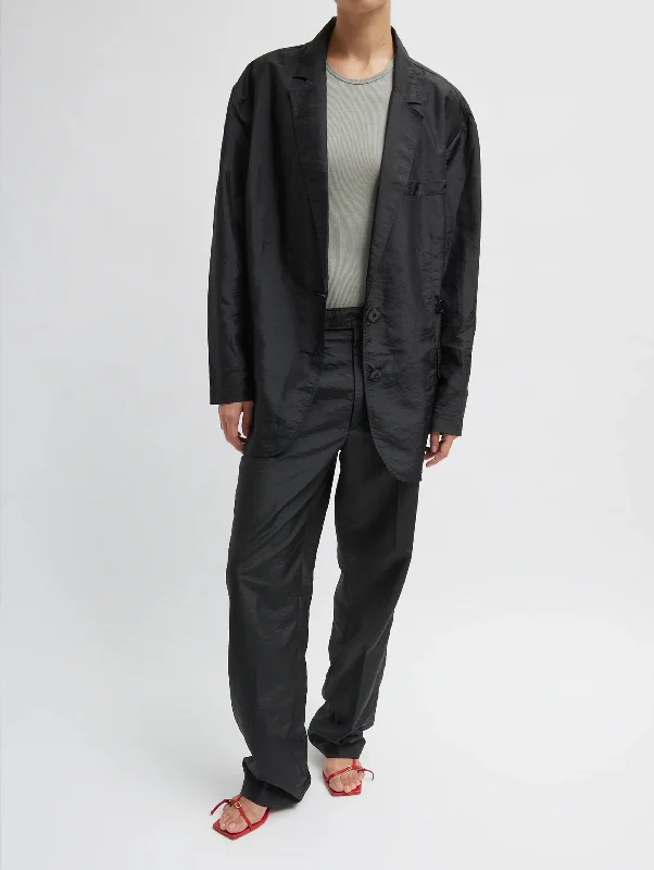 Charming Women's Garments Alluring Design Crispy Nylon Liam Blazer in Black