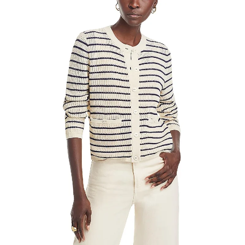 Affordable Women's Apparel Save Big Viola Womens Striped Textured Cardigan Sweater